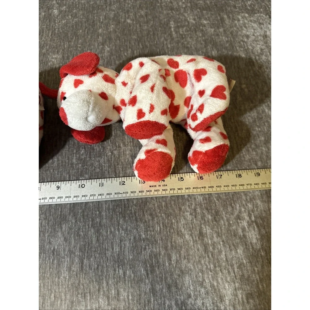 Ty 2010 Tylux Plush‎ Red Hearts Valentines Red Nose Dog Lot 2